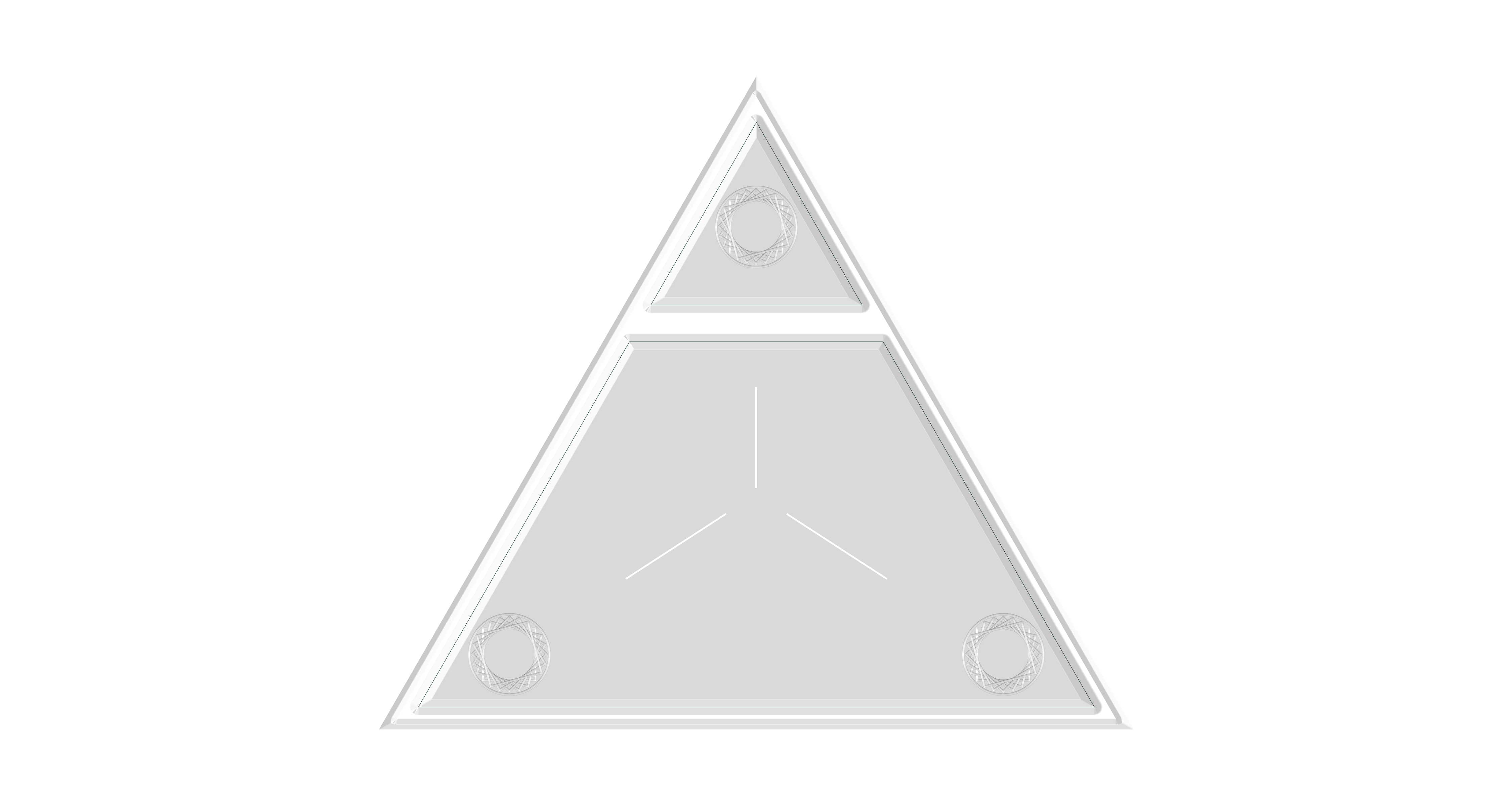 All white triangle within triangle emblem.